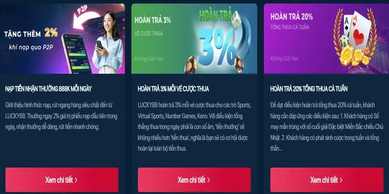Thưởng nạp lại cho người chơi casino